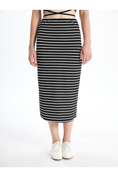 LC Waikiki Lcw Tight Fit Striped Women's Skirt Fast Fashion