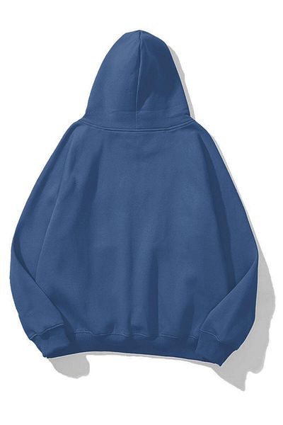 Boi Unisex Indigo Blue Basic Φούτερ με κουκούλα