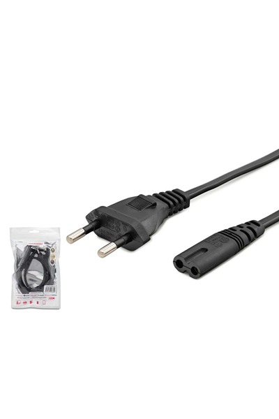 HADRON HDX5534 Teyp Güç Kablosu 2 Pin 1 mm 500W C7 Figure 8 1 m Siyah