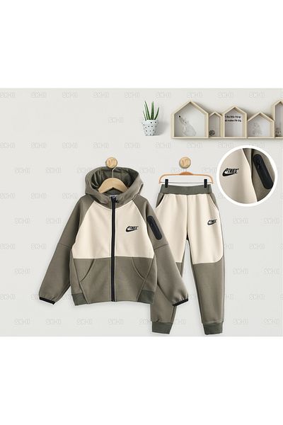 SETTY KOOP Kids Colorblock Hoodie and Jogger Set – Comfortable Two-Piece Sportswear for Boys and Girls