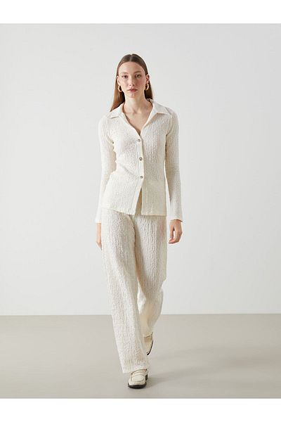 LC Waikiki Elastic Waist Textured Women's Trousers