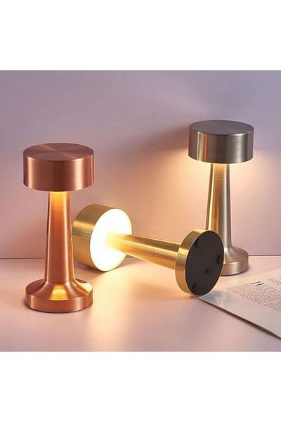 ETRONIK Modern Rechargeable Cordless Touch Sensor LEDDesk lamp 3 WaysDimming,withUSB Cord for Bedside (GOLD)