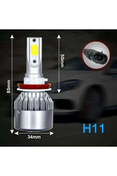 BGRJ Automotive H11 C6 LED bulbs, 6500k, 3800 lumens