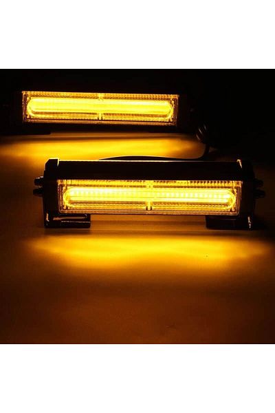 BGRJ Automotive Yellow COB warning lights, 12-24V, 9-function strobes, grille or ceiling, with remote control