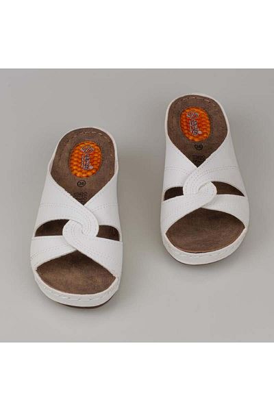 Trend Adımlar White Women's Light Padding Gel Slippers 09-098