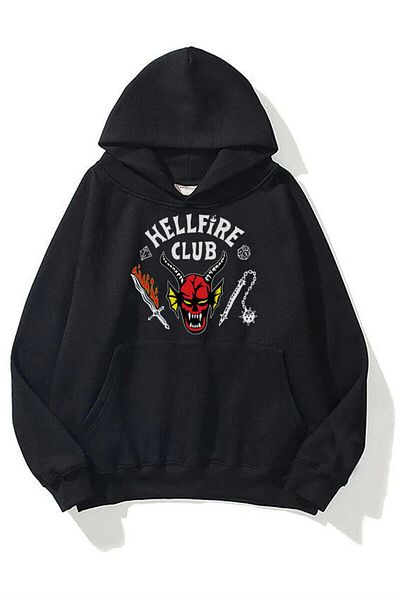 Boi Unisex φούτερ Hell Fire Club Hoodie Black
