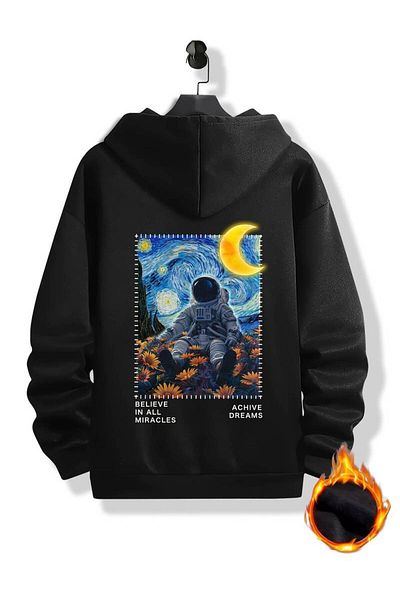Boi Astronaut Back Printed Hooded Sweatshirt