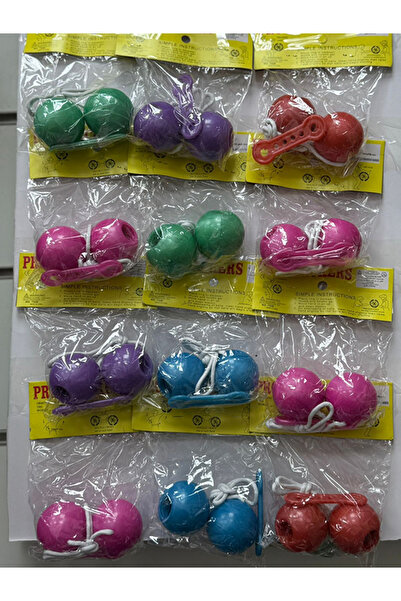 Other لعبة كليك كلاك للأطفال - مجموعة بلاستيكية من قطعتين - متعددة الألوان