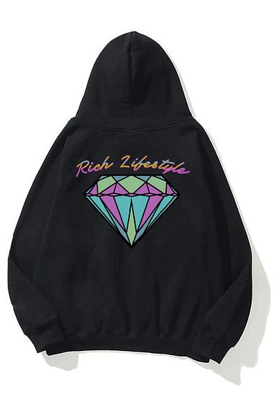 Boi Φούτερ Unisex Rich Lifestyle Hoodie Black