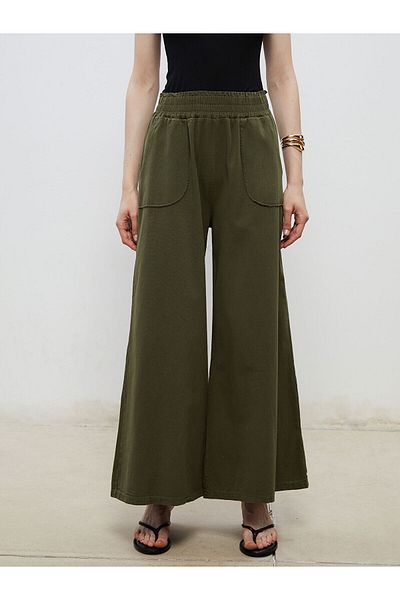 LC Waikiki Wide Leg Women's Trousers with Elastic Waist