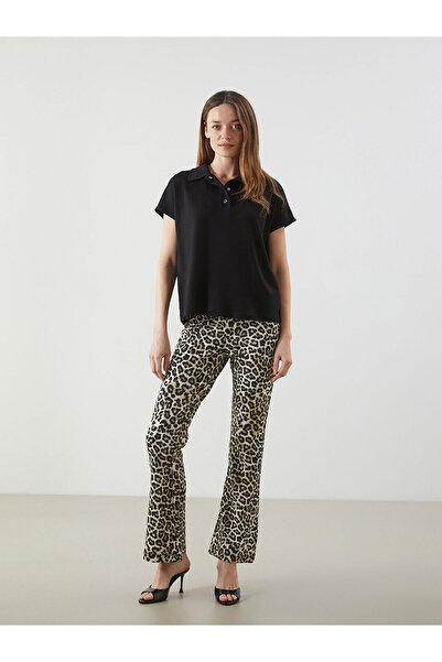 LC Waikiki Patterned Women's Trousers with Elastic Waist