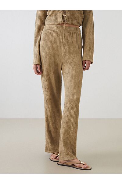 LC Waikiki Elastic Waist Textured Women's Trousers