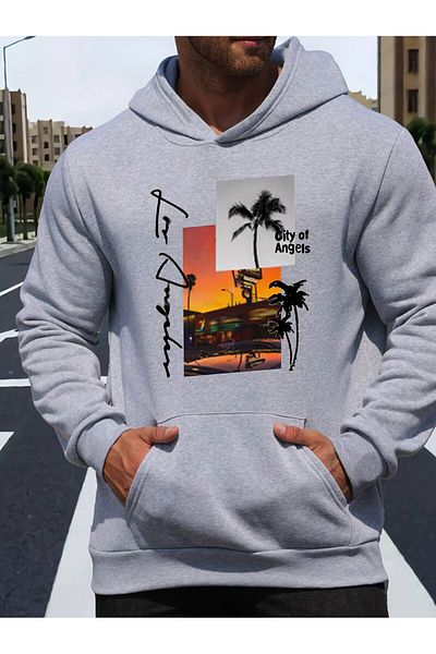 Boi Φούτερ με κουκούλα με στάμπα Los Angeles