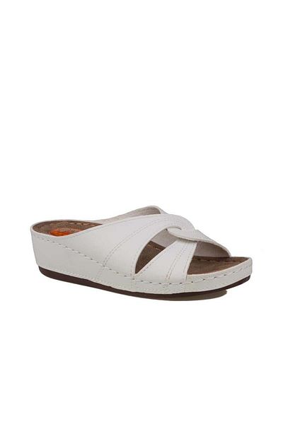 Trend Adımlar White Women's Light Padding Gel Slippers 09-098