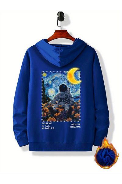 Boi Astronaut Back Printed Hooded Sweatshirt