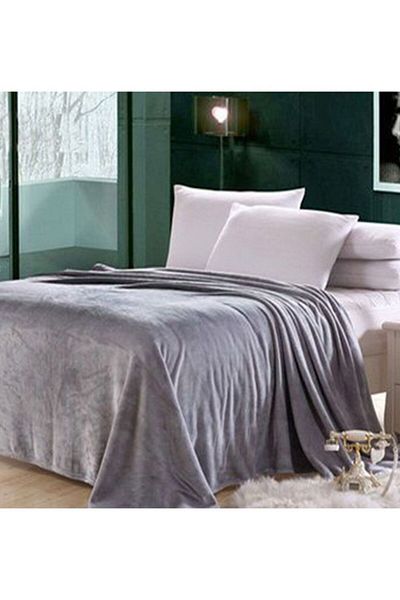genric Soft Single Flannel Wool Blanket Gray 160x200cm