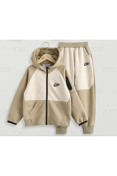 SETTY KOOP Kids Colorblock Hoodie and Jogger Set – Comfortable Two-Piece Sportswear for Boys and Girls