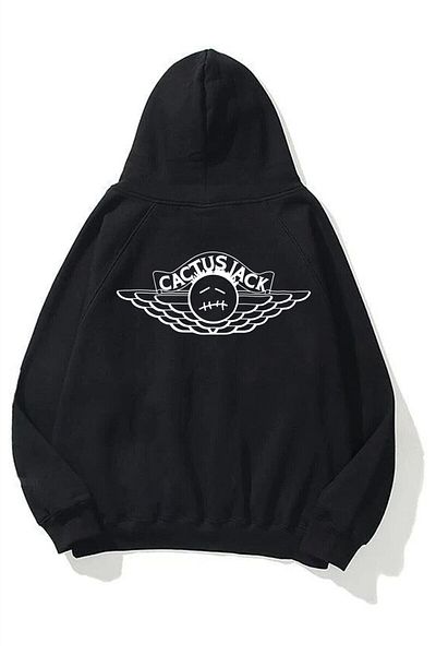 Boi Unisex Cactus Jack Air Black Φούτερ με κουκούλα