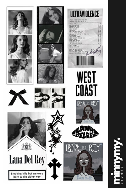 Minnymy Lana Del Rey Collection Sticker, Çıkartma, Ajanda, Günlük, Planlayıcı...
