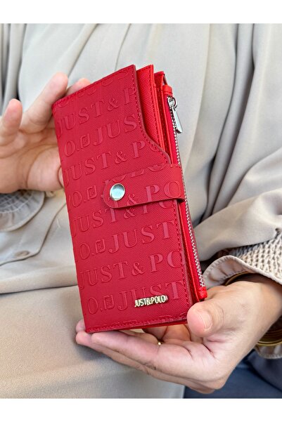 Just Polos محفظة JUST POLO النسائية الحمراء متعددة العيون مع حجرة للعملات الم...