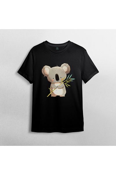 Pixxa Cute Koala Unisex 100% Cotton Crew Neck T-Shirt Model 1