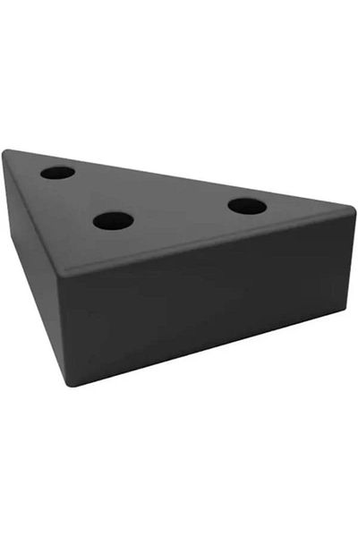 Mu Art Ahşap 4 Bucuri Triunghi, Masa, Dulap Piramidă Picioare Mobilier 3 Cm Negru 4 Bucuri