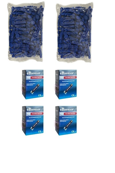 Ebsensor Eb Sensor Şeker Ölçüm stribi 4x50=200 stip + 200 lanset