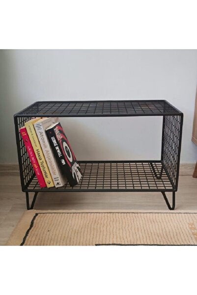 GO DEKOR Metal Tel Çok Amaçlı Dergilik/Kitaplık/Gazetelik/Plaklık Çalar Rafı