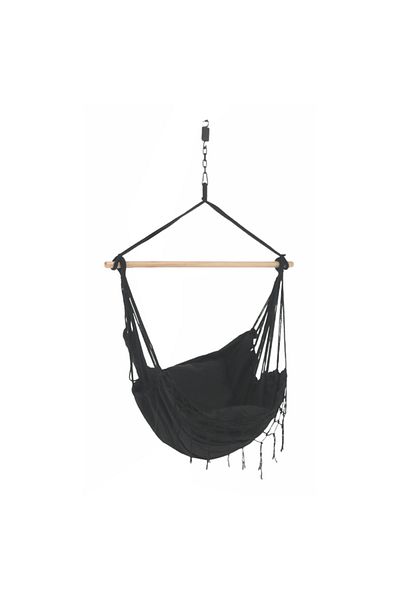 Decorer Hanging Textile Hammock Dark Gray Oframe 100x55x130 cm