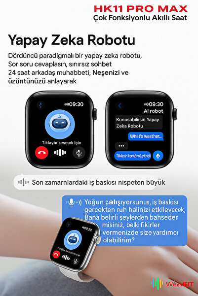 TECHNOMEN HK11 Ultra 3 Orjinal AI Robot AMOLED GPS NFC 4 GB ChatGPT Yerel Albüm Pusula Yerçekimi Algılama