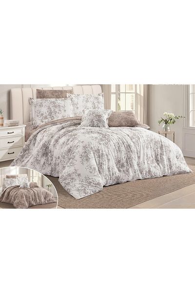 LOVER Luxury king size double bed sheet with floral design made of cotton for a deep sleep