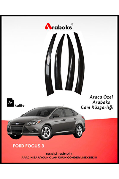 Arabaks Ford Focus 3 Cam Rüzgarlığı 4'lü Takım (MUGEN TİP, DAYANIKLI MALZEME,...