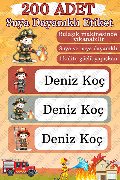 sanatıbedi 200 de etichete școlare rezistente la apă - autocolant personaliza...