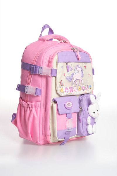 Roxbros 3-Piece Girls' School Bag Set with Unicorn Figure - Primary School Bag with Pen Holder and Thermal Nutrition