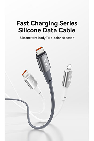 Lanex Lanix LS55CL Silicone Cable 1.5m, 30W PD Fast Charging, USB-C to Lightning, Compatible with iPhone and iPad