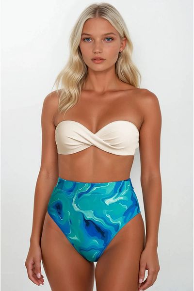 Pierre Cardin Σετ μπικίνι ψηλόμεσο με λεπτομέρεια με κόμπους