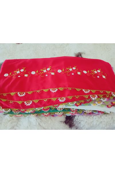 hoaryage Handmade Embroidery Embroidered Needle Embroidered Prayer Cover Dowry Holder Mevlit Hijab Crepe Fabric 145X75 cm