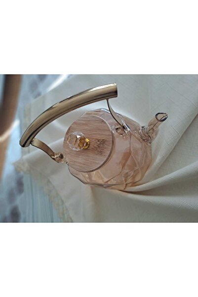 Online Kapında إبريق شاي بوروسيليكات مقاوم للحرارة 1000 مل (ذهبي)