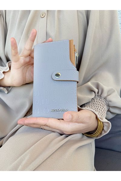 Just Polo JP Just Polo Women's Gray Multi-Eye Wallet with Coin and Card Compartments