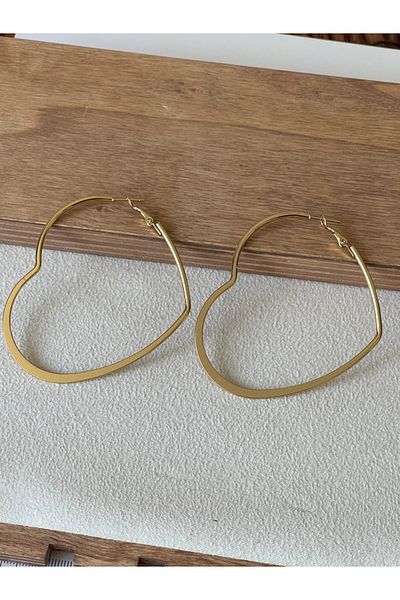Rupen Kraft 316 L Surgical Steel Big Size Stainless Tarnish Free Heart Steel Earrings