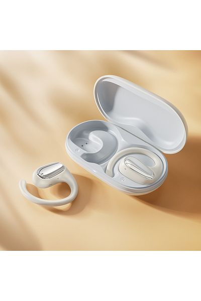 REDz Accessories Căști Bluetooth Hoco EA4 Open-Ear, capacitate 500mAh, autonomie baterie 6 ore, ergonomice, culoare crem