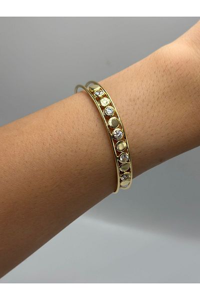 MyladyAccessoriess Single Stone and Crush Detail Steel Handcuffs