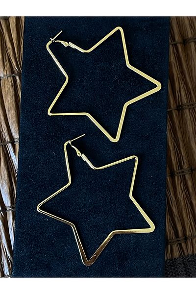 Rupen Kraft 316 L Surgical Steel Big Size Stainless Tarnish Free Star Steel Earrings