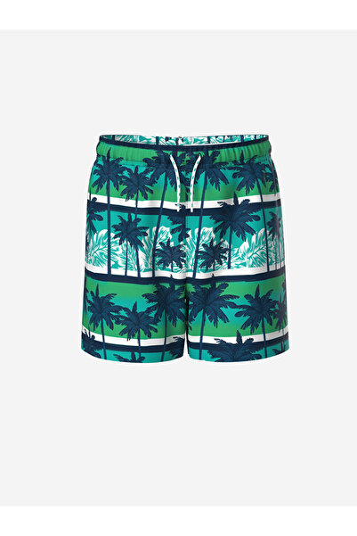 LC Waikiki Πράσινο ελαστικό σορτς κολύμβησης για αγόρια με στάμπα