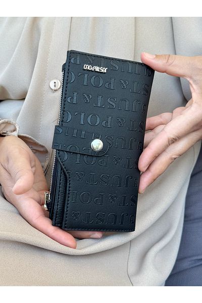 Just Polo JP Just Polo Women's Black Multi-Eye Wallet with Coin and Card Compartments