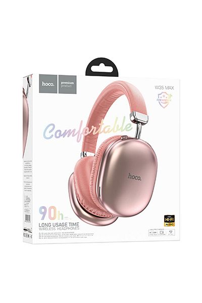 REDz Accessories Căști over-ear, Hoco W35 Max, design pliabil, Bluetooth, autonomie baterie 90h, roz
