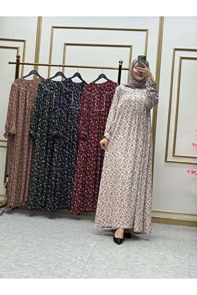 moda elif SELVİ ROBALI DESENLİ ELBİSE