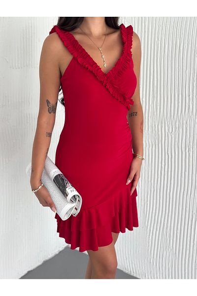 sportiness Sandy Fabric Dress with Woven Detail