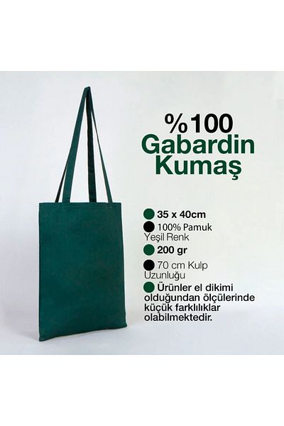 tasarım harikaları Arabic Tahid Printed Green Gabardine Bag