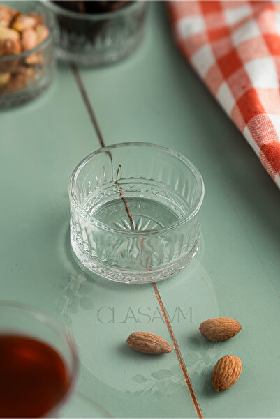 clasavm 6 Glass Bowls | Turkish Delight Bowl - Sugar Bowl Presentation Bowl | 6 Pieces of Turkish Delight Glass Bowl